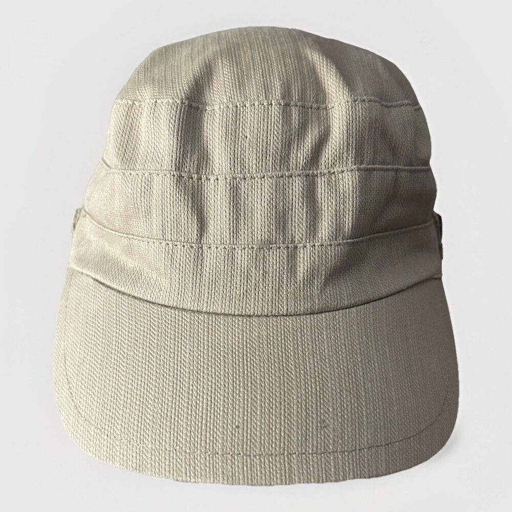 Betmar New York Military Style Hat Tan Flower Accents